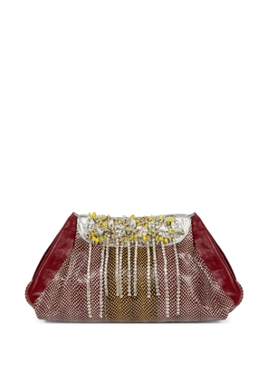 DRIES VAN NOTEN beaded leather crossbody bag - Neutrals