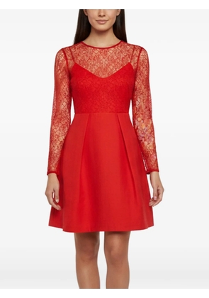 SANDRO Corded lace pleated mini dress - Red