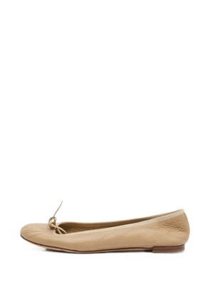 Gucci Pre-Owned Interlocking GG bow ballet flats - Neutrals