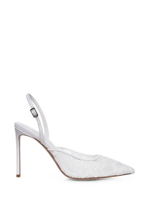 GINISSIMA Ines floral-lace slingback pumps - White