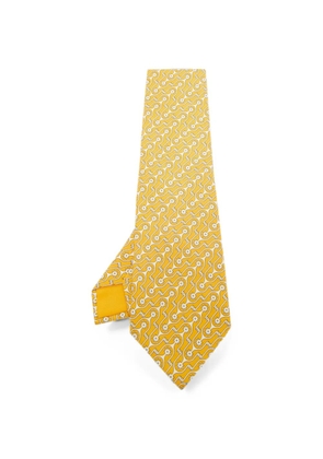 Hermès Pre-Owned geometric-print tie - Yellow