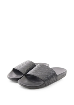 Gucci Pre-Owned Micro GG Guccissima slide sandals - Black