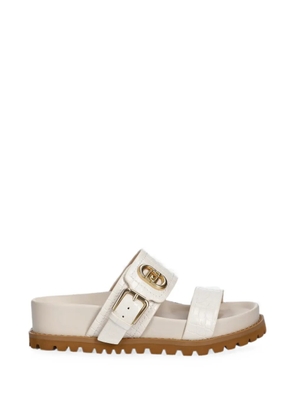LIU JO croc-effect buckle-fastening sandals - White