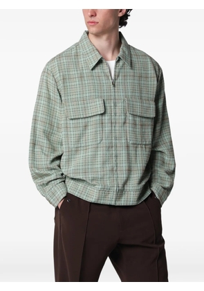 Needles check-pattern zip-up jacket - Green