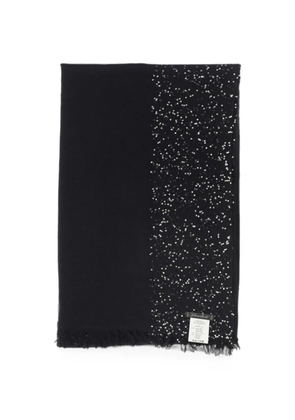 Faliero Sarti sequin-embellished fringed scarf - Black