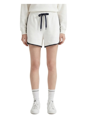 Brunello Cucinelli drawstring-waist contrast-trim cotton shorts - White