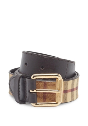 Burberry Pre-Owned Haymarket check buckle belt - Brown