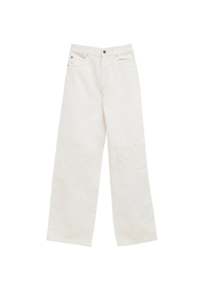 LOEWE Anagram-embroidered baggy jeans - White