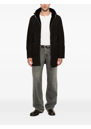 Giorgio Brato hooded shearling coat - Brown