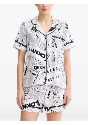 DKNY newspaper-print pajamas - White