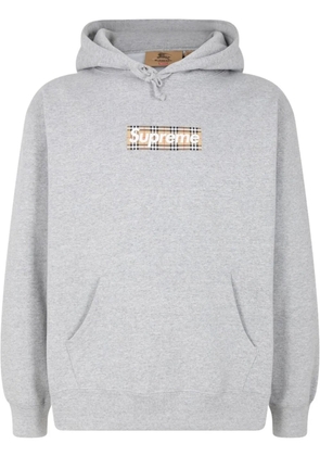 Supreme x Burberry Box Logo drawstring hoodie - Grey