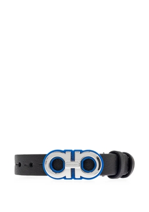 Ferragamo Gancini buckle calf leather bracelet - Black