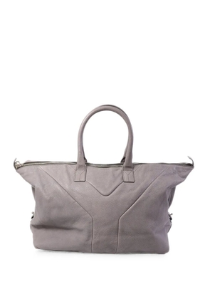 Saint Laurent Pre-Owned panelled leather tote bag - Grey