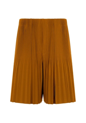 Issey Miyake pleated shorts - Brown