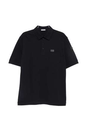 Moncler logo-patch chest-pocket polo shirt - Blue