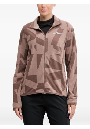 adidas Terrex geometric-print zip sweater - Brown