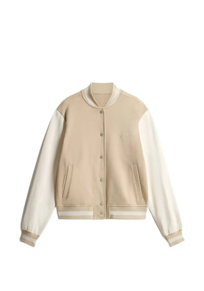 Woolrich embroidered-logo drop-shoulder jacket - Neutrals