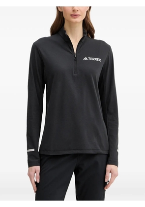 adidas half-zip long-sleeve T-shirt - Black