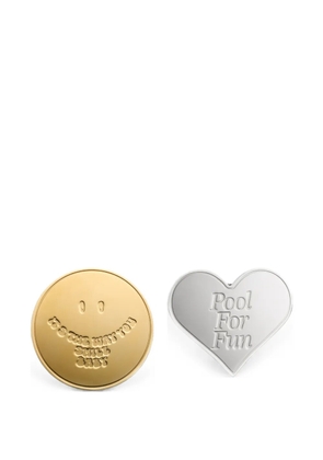 MM6 Maison Margiela souvenir sticker two-tone earrings - Gold