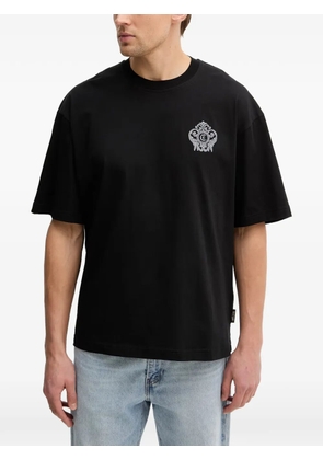 Just Cavalli logo-embroidered T-shirt - Black