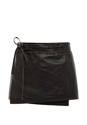 DSQUARED2 leather lace-up skirt - Brown