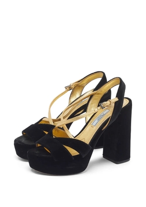 Prada Pre-Owned criss-cross strap platform sandals - Black