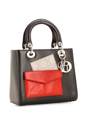 Christian Dior Pre-Owned Pockets Lady Dior Bag Leather Medium satchel - Black