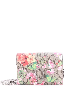 Gucci Pre-Owned Dionysus Chain Wallet Blooms Print GG Coated Canvas Small crossbody bag - Brown