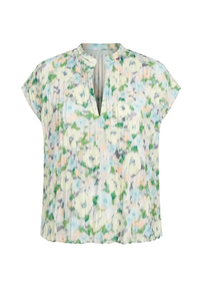 Vince floral-print pleated blouse - Neutrals