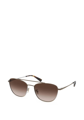 Coach double-bridge pilot-frame sunglasses - Brown