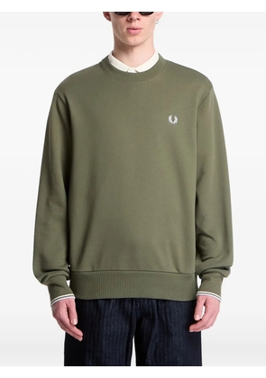 Fred Perry logo-embroidered crew-neck sweater - Green