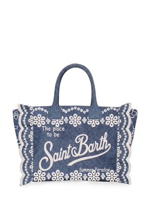 MC2 Saint Barth Colette Volant embroidered tote bag - Blue