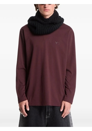 Y-3 logo-print long-sleeve T-shirt - Brown