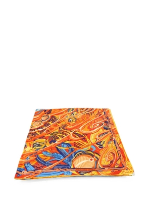 Hermès Pre-Owned ocean-print silk scarf - Red