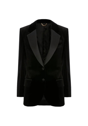 Victoria Beckham velvet-texture tailored jacket - Black