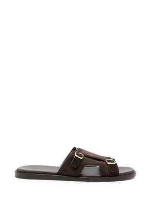Santoni double-buckle sandals - Brown