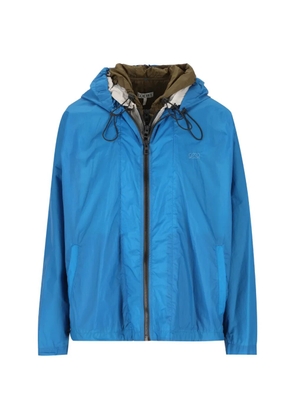 LOEWE hooded layered-effect jacket - Blue
