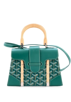 Goyard Pre-Owned Structured Saigon Top Handle Bag Coated Canvas with Leather Mini satchel - Green