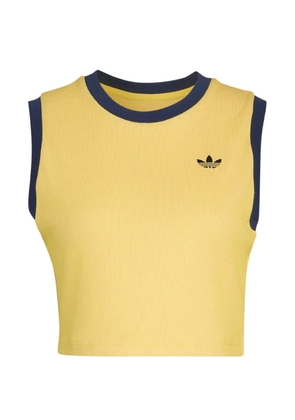 adidas logo-embroidered tank top - Yellow