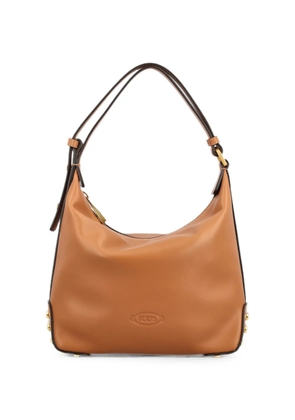 Tod's stud-embellished leather shoulder bag - Brown