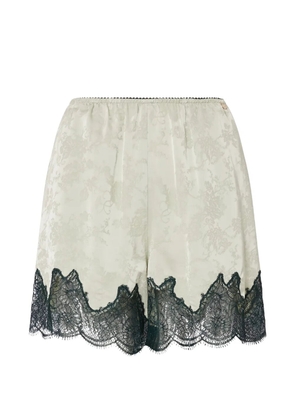 LIU JO jacquard shorts with lace details - Green