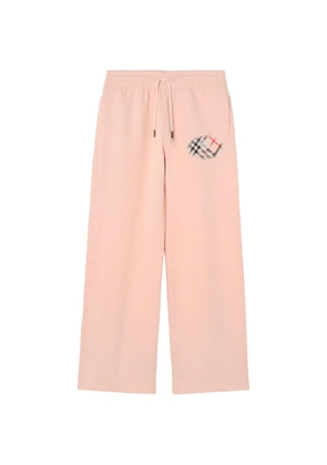 Burberry Check Knight-stamp cotton track pants - Pink