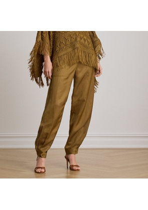 Shantung Barrel Cargo Ankle Trouser