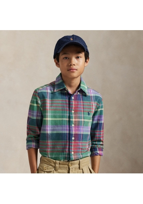Plaid Brushed Cotton Oxford Shirt