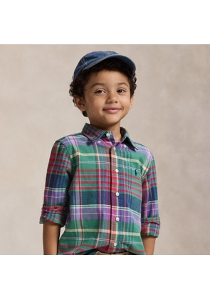 Plaid Brushed Cotton Oxford Shirt