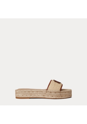 Polly Leather-Trim Raffia Espadrille