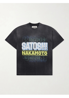 Satoshi Nakamoto - Escape Reality Logo-Printed Cotton-Jersey T-Shirt - Men - Black - S