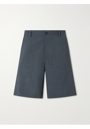 Paul Smith - Checked Wool-Blend Seersucker Shorts - Men - Gray - UK/US 30