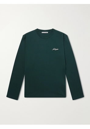Acne Studios - Logo-Embroidered Cotton-Jersey T-Shirt - Men - Green - S