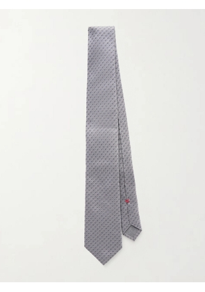 Brunello Cucinelli - 8cm Polk-Dot Silk-Jacquard Tie - Men - Gray